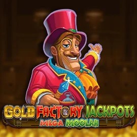 Try Gold Factory Jackpots Mega Moolah slot by Aurum Signature Studios on vegasinocasinoca.com – logo image