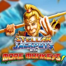 Jackpots logo of Stellar Jackpots with More Monkeys from Lightning Box Game at Vegasino Casino