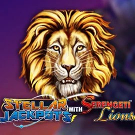 Official Jackpots logo: Stellar Jackpots with Serengeti Lions by Lightning Box Game at Vegasino Casino