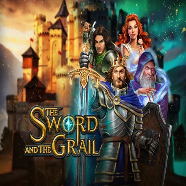 The Sword and the Grail slot logo by Play'n GO at Vegasino Casino